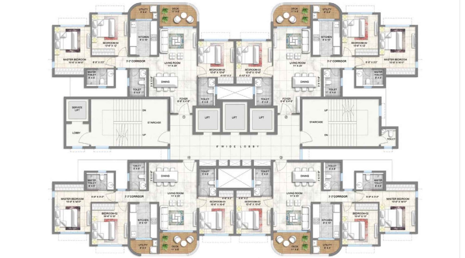Lodha-Corinthia-Typical-Floor-Plan-Tower-1