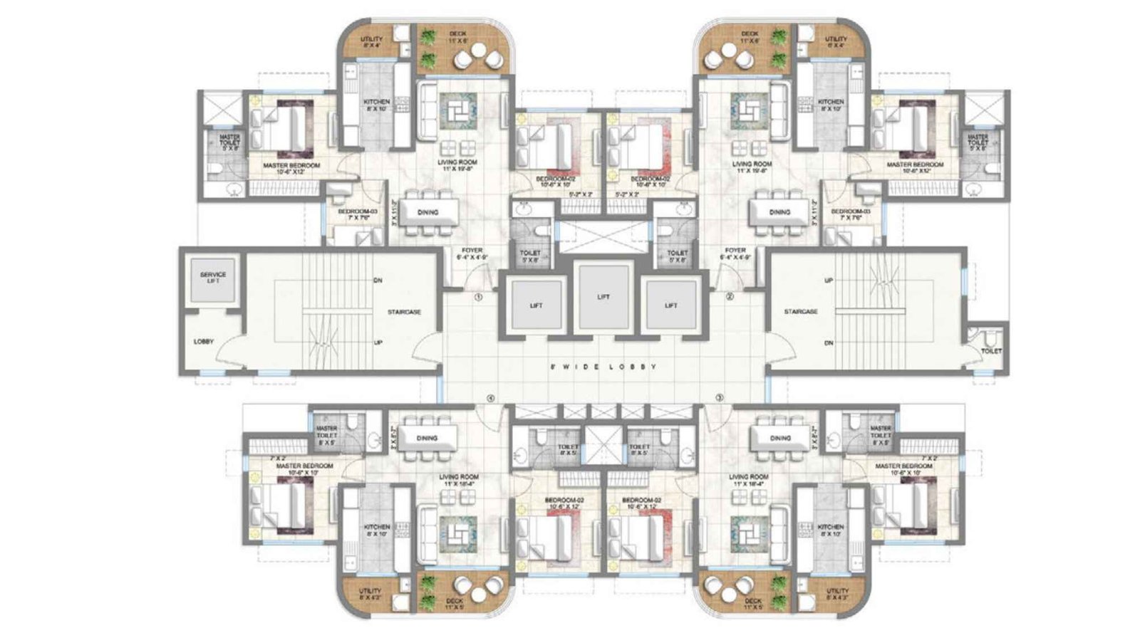 Lodha-Corinthia-Typical-Floor-Plan-Tower-2